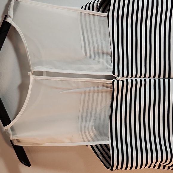 ASOS nautical stripe sheer sleeveless bodice crop top size 8 - Picture 5 of 6